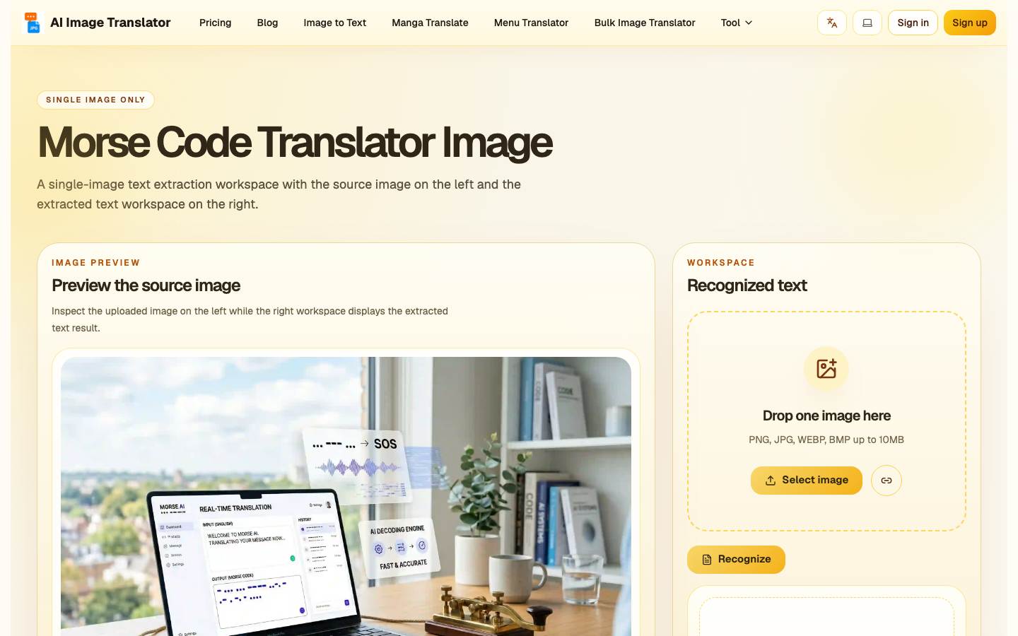 AI Morse Code Translator Image - Decode Pictures