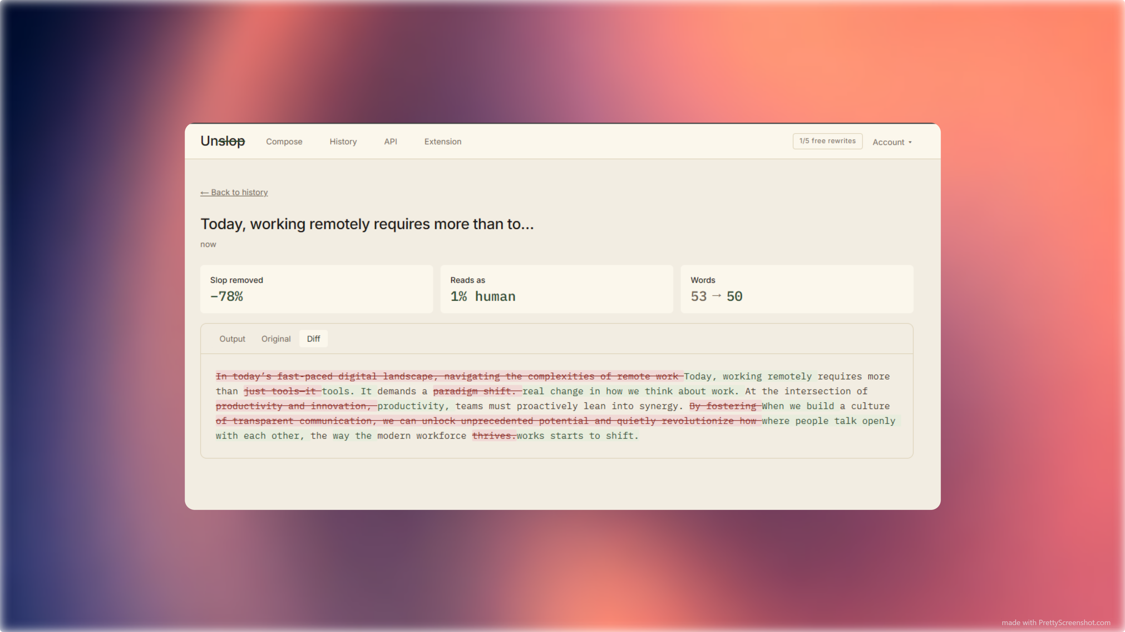 Unslop — Edit the AI out of your draft