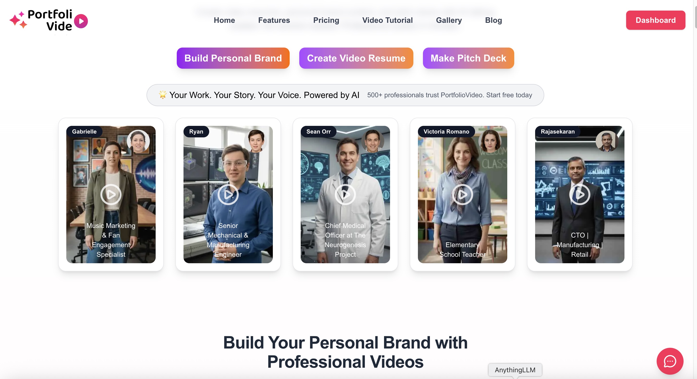 AI Video Portfolio Maker for LinkedIn, Resumes & Pitch Decks