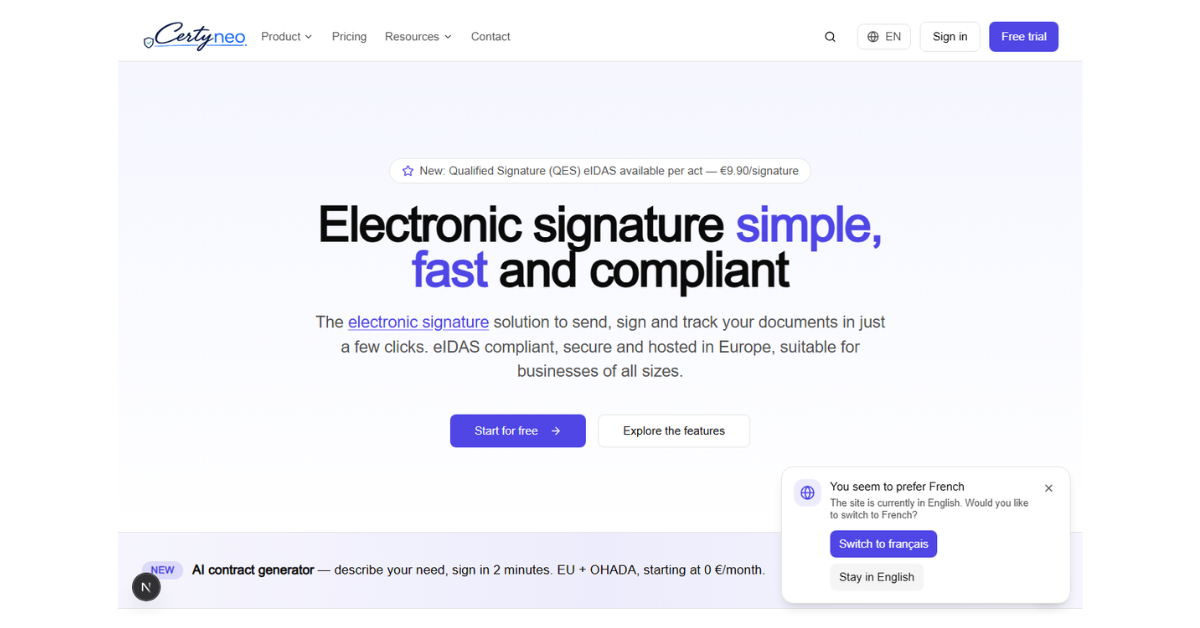 Certyneo — Signature électronique gratuite, conforme eIDAS
